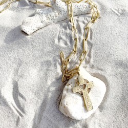 Chaîne Croix décorée