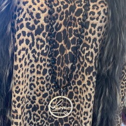 Collier perles noires facettées