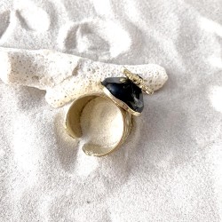 Bague Onyx martelée