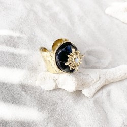 Bague Onyx martelée