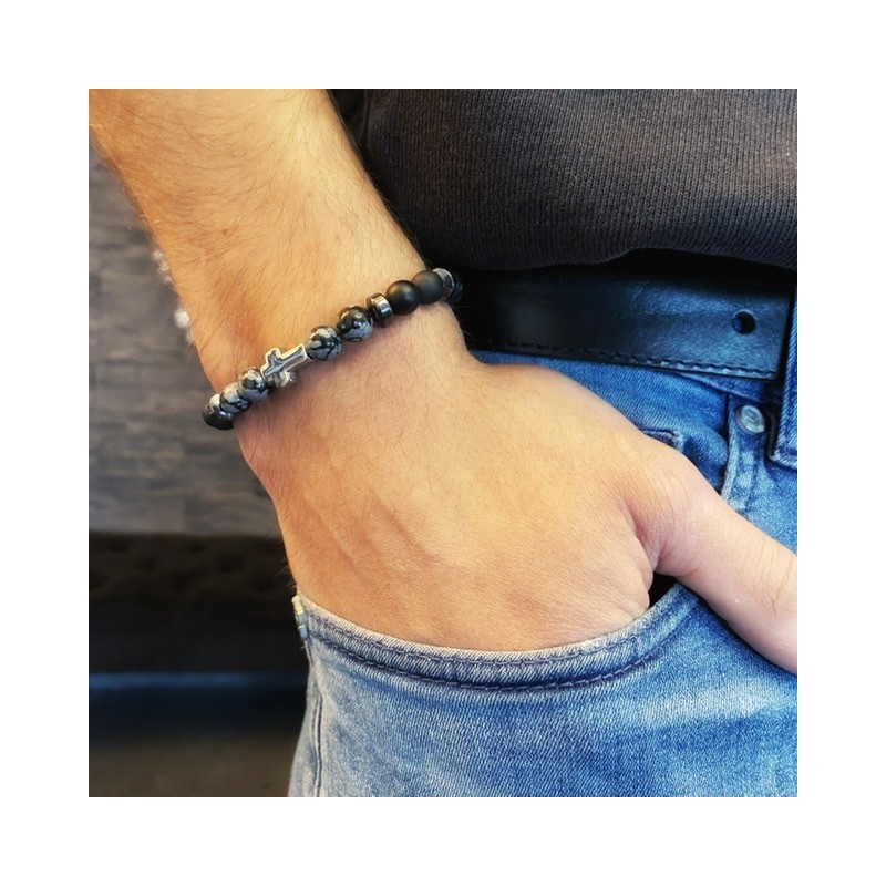 Bracelet avec perle croix