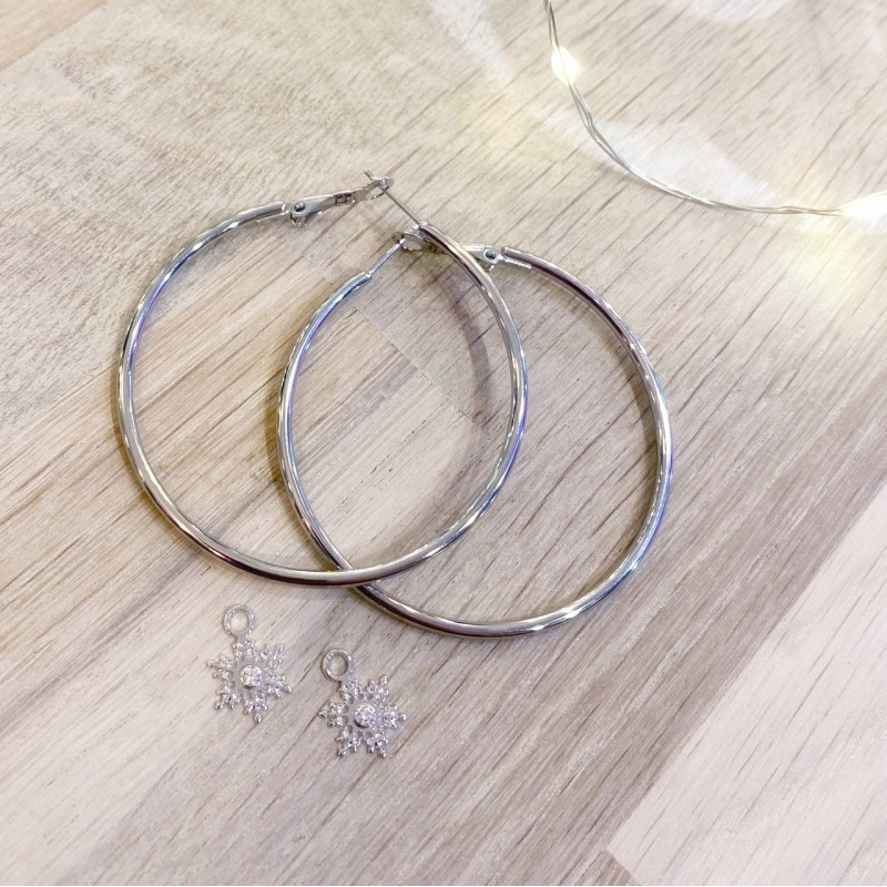 Grandes Créoles Flocons de neige