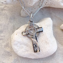 Chaîne Croix décorée