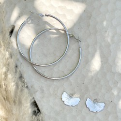 Boucles d'oreilles Ginkgo Biloba
 Couleurs bijoux-Acier argenté