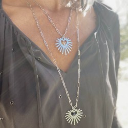 Collier coeur sacré Désir Cristal de Roche