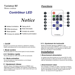 Télécommande pour lampe LED