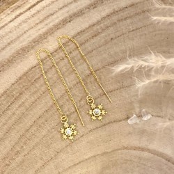Boucles d'oreilles Flocons de neige pendantes