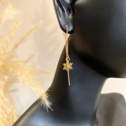 Boucles d'oreilles Flocons de neige pendantes