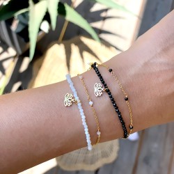 Bracelet fin à Deux Rangs en Perles de Spinelle