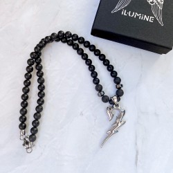 Collier homme pierre de lave