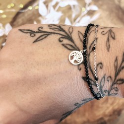 Bracelet fin à Deux Rangs en Perles de Spinelle