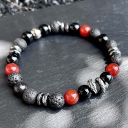 Bracelet Dragon en Argent – Bijou Énergétique Mixte en Pierres Naturelles