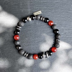 Bracelet Dragon en Argent – Bijou Énergétique Mixte en Pierres Naturelles