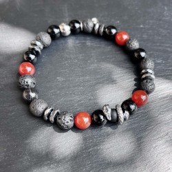 Bracelet Dragon en Argent – Bijou Énergétique Mixte en Pierres Naturelles