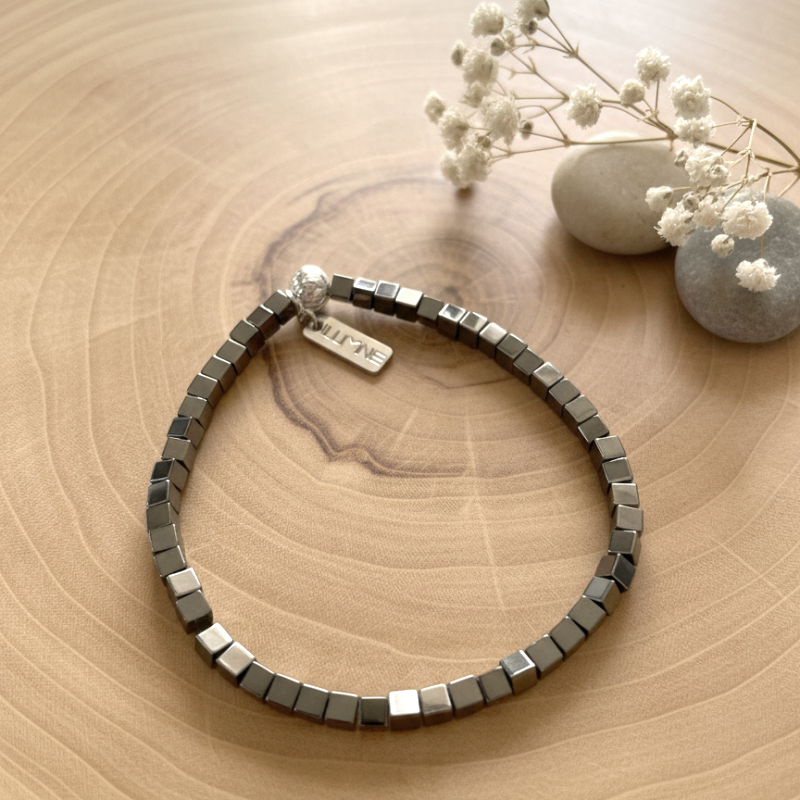 Bracelet femme fin hématite