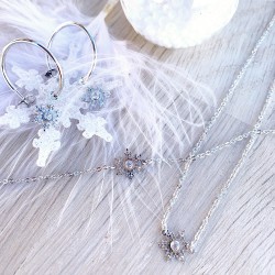 Ensemble flocon de neige plaqué argent